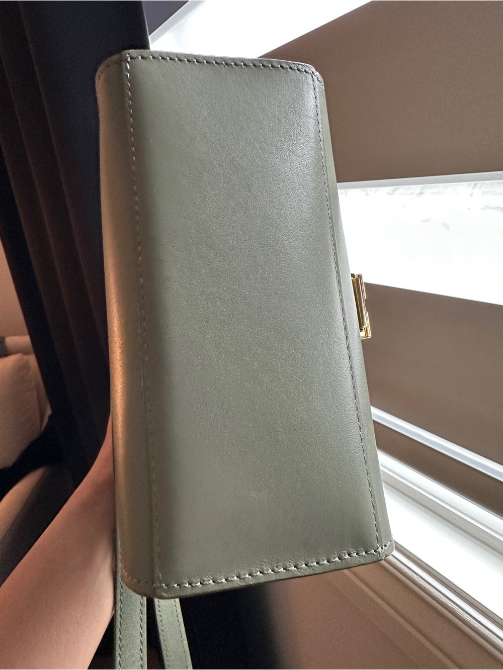 DeMellier Mini Top-Handle Bag in Sage Green with Gold Hardware - Picture 8 of 11